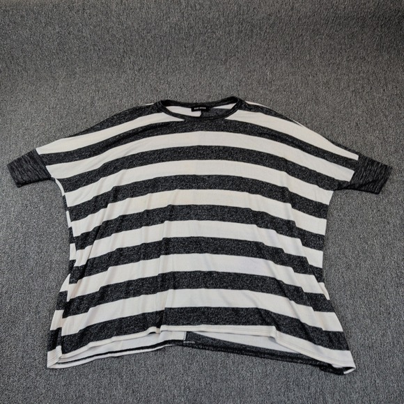 Rae Mode Vintage Oversized Striped Dolman Sleeve Top Large Black White Nautical — photo 2